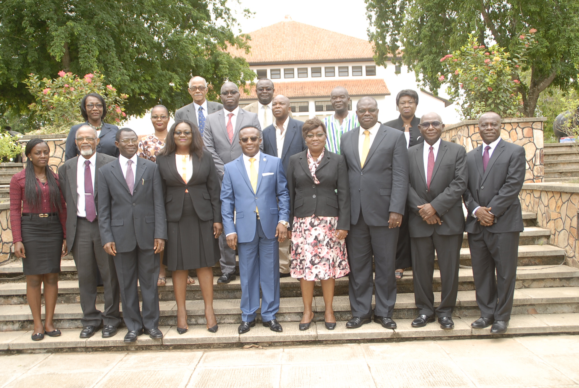 The Vice Chancellor, Prof. Ernest Aryeetey, in a group picture with members of the College Advisory Board